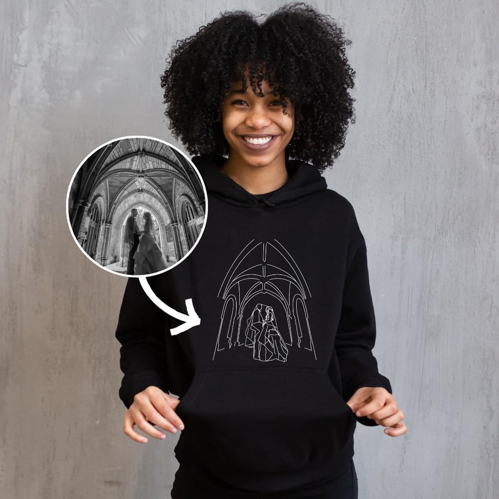 Premium Custom Photo Embroidered Hoodie, Oversized Sweatshirt Women, DIY Gift Memorial Picture Hoodie- Size S to 4XL