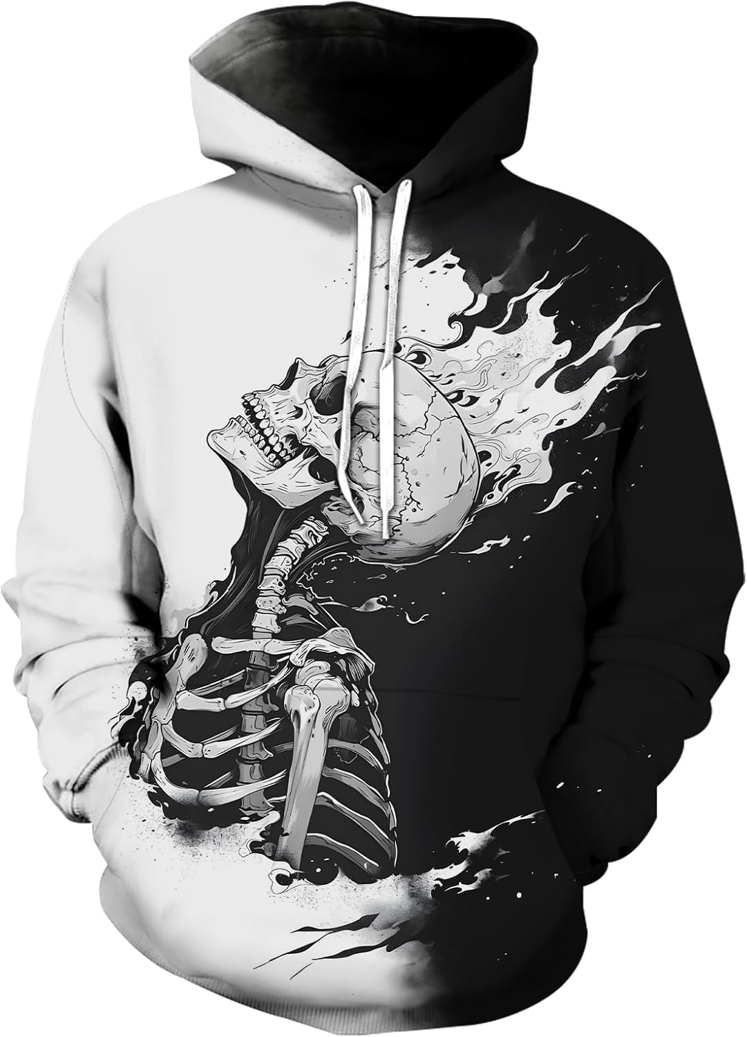 wangstar Graphic Hoodies for Men Sweatshirts for Teen Boy Gifts 16-18 Xmas Cool Things Novelty Black Red Pullover Hoodie